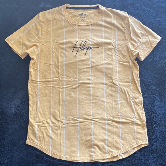 Hollister Men's Short Sleeve Yellow-Striped T-Shirt - Picture 1 of 4